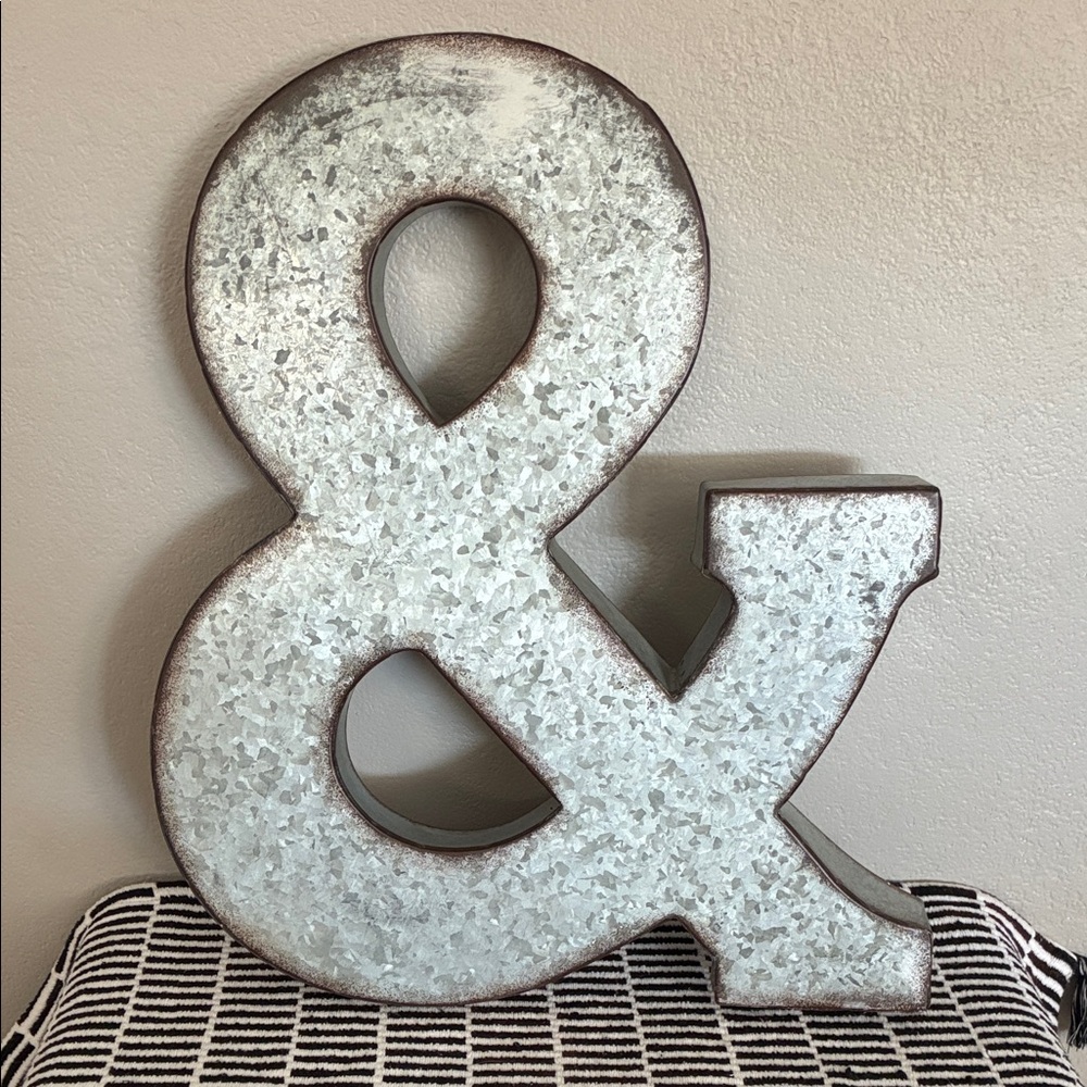 Large Galvanized Metal & Wall Decor